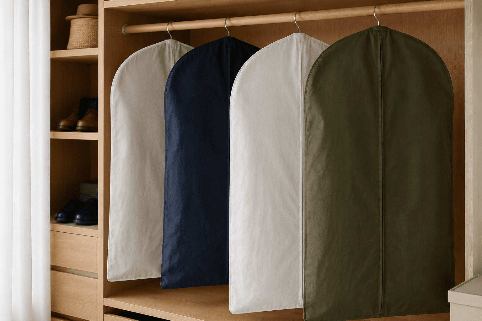 Cotton Garment Bags (4) — in use
