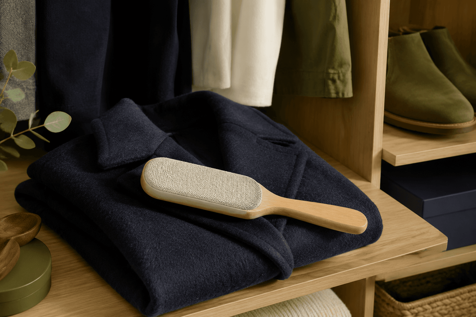 Lint Brush Pair — in use