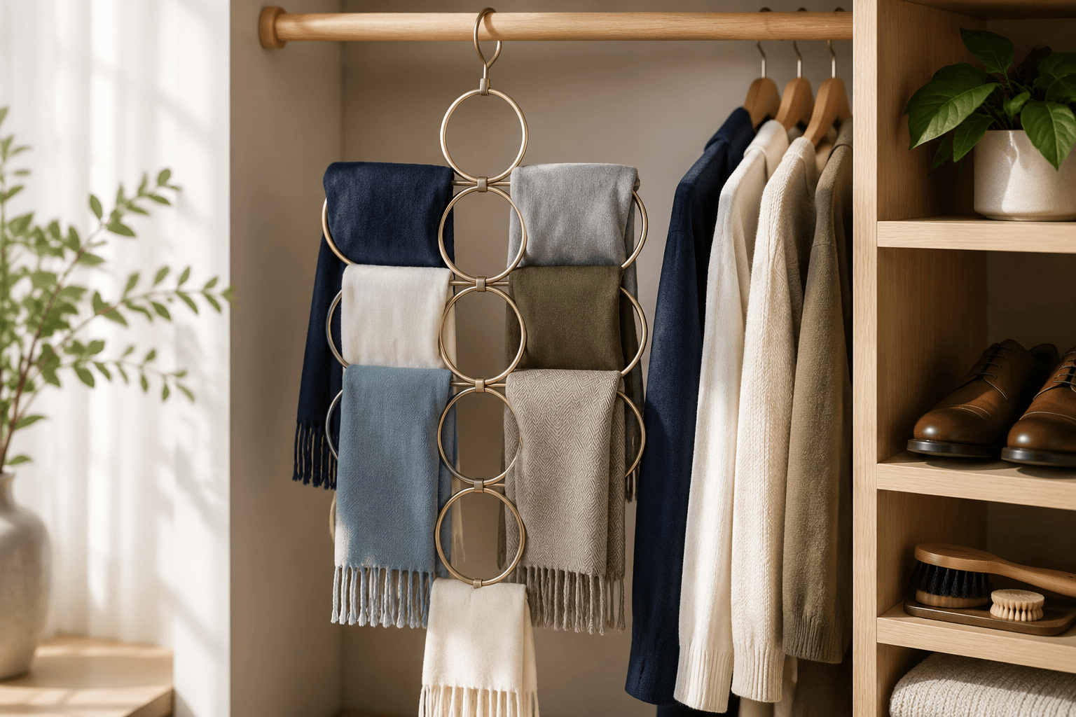Scarf Hanger Ring — in use